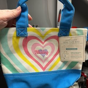 Pottery Barn Kids Blue and Multicolor Mini Tote Bag